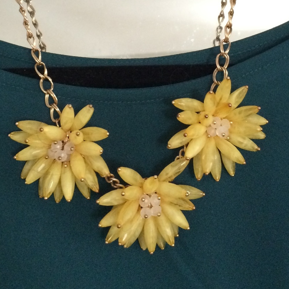 Yellow Flower Statement Necklace - image 2